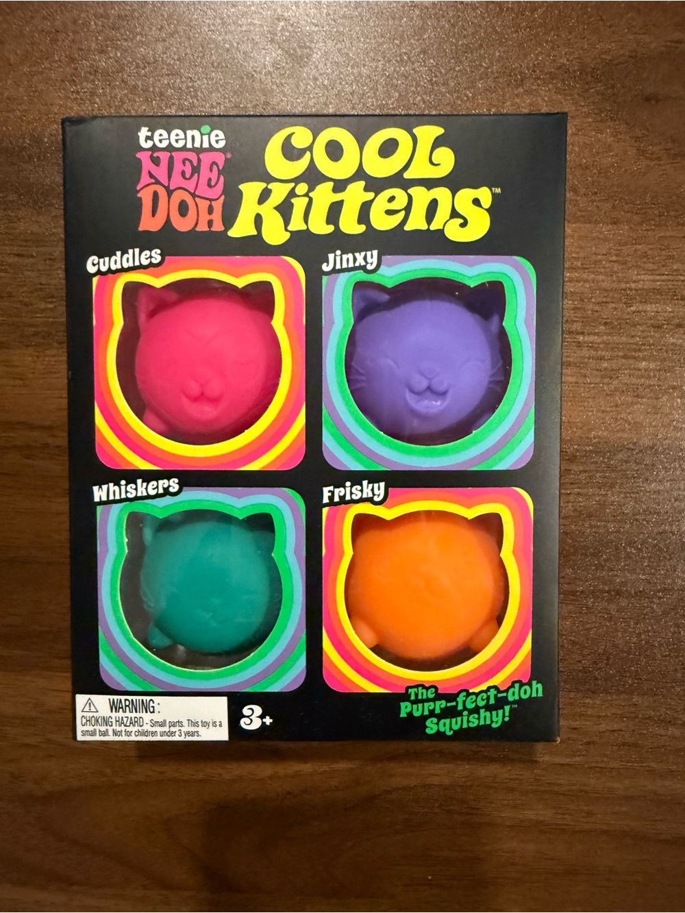 teenie NEE DOH Cool Kittens 4-Pack - Pink, Purple, Teal, Orange Squishy Kittens